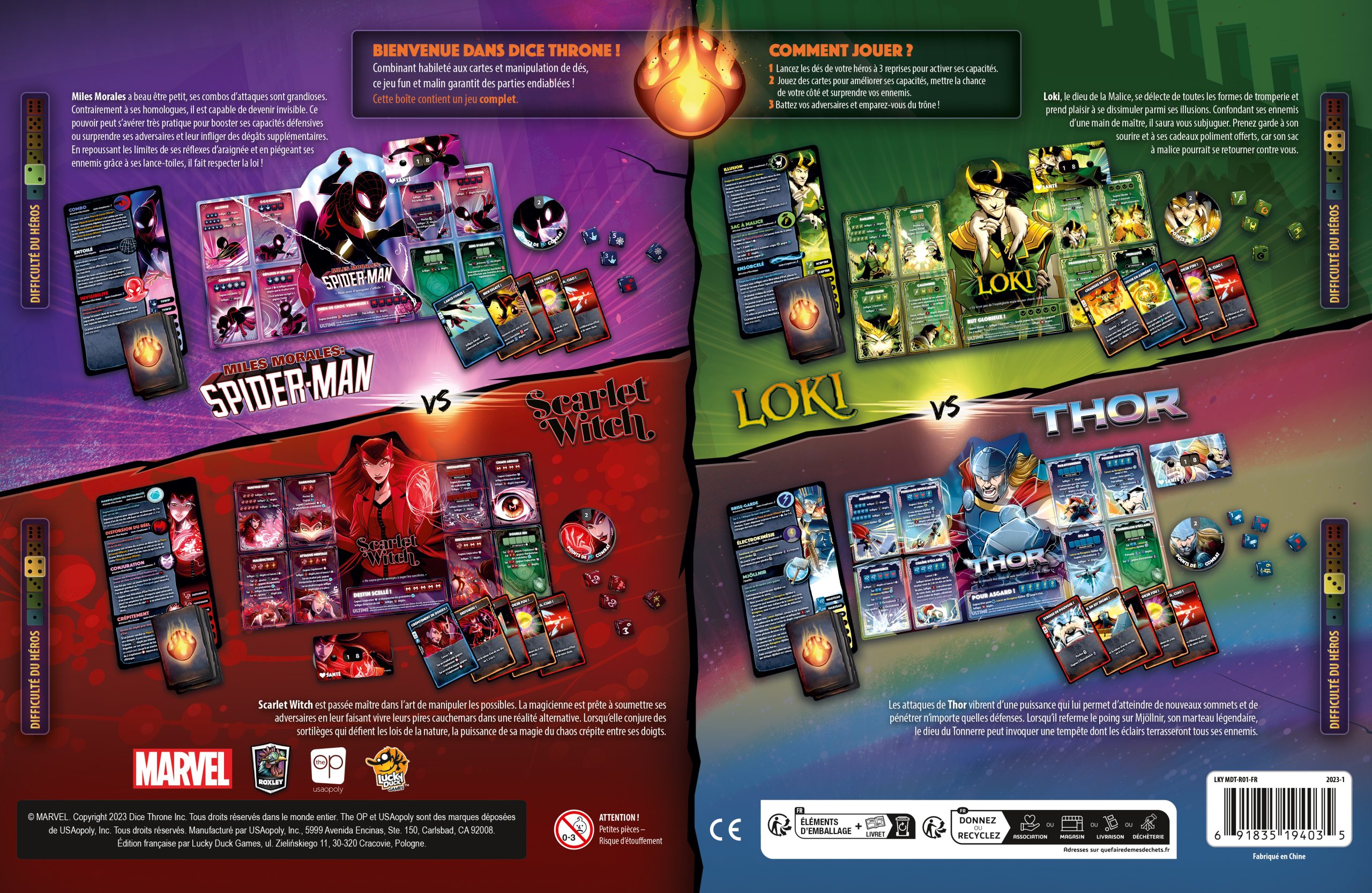 DICE THRONE MARVEL - Thor, Loki, Spiderman, Scarlet Witch – Image 2