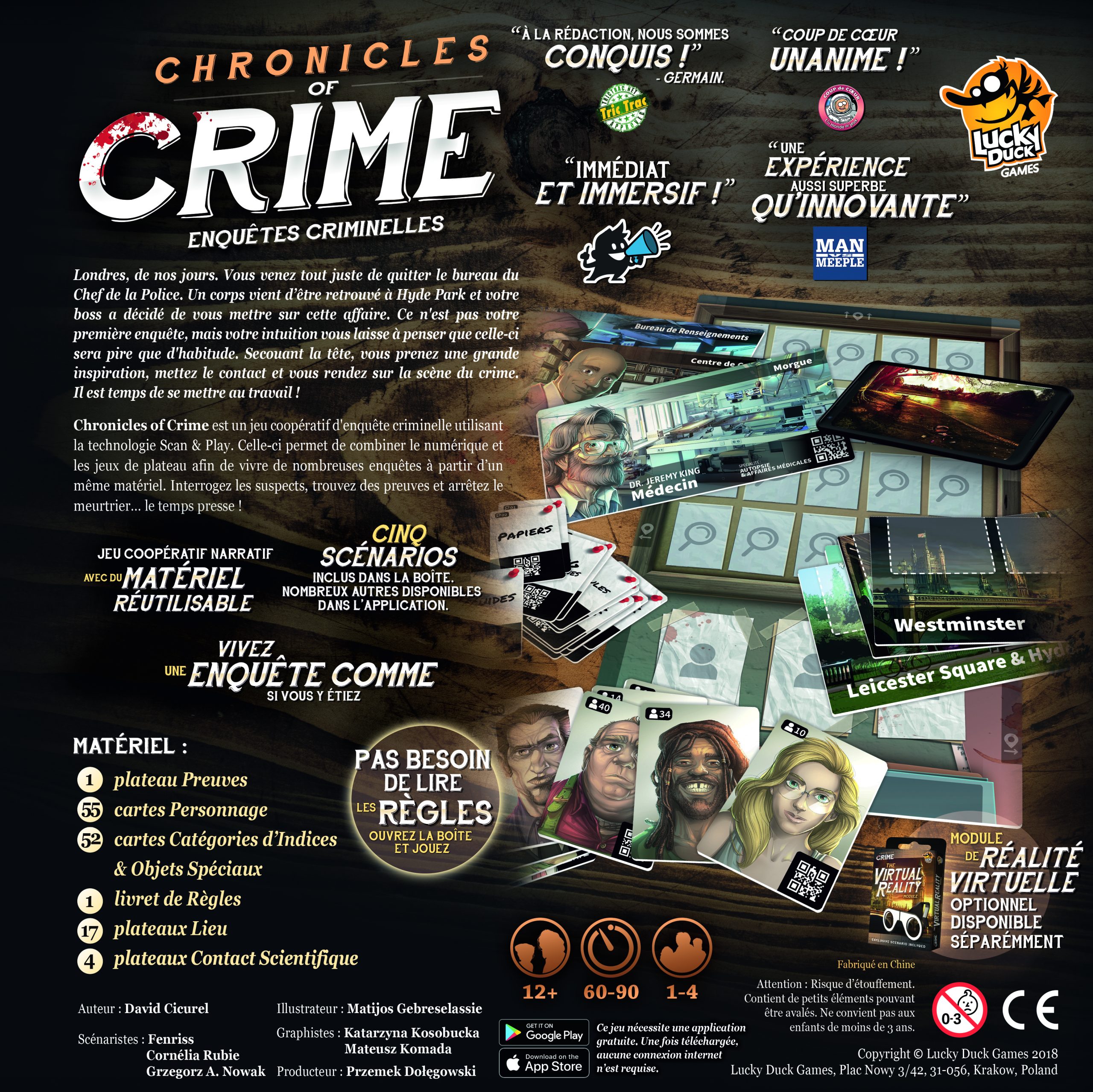 CHRONICLES OF CRIME - Le jeu de Plateau