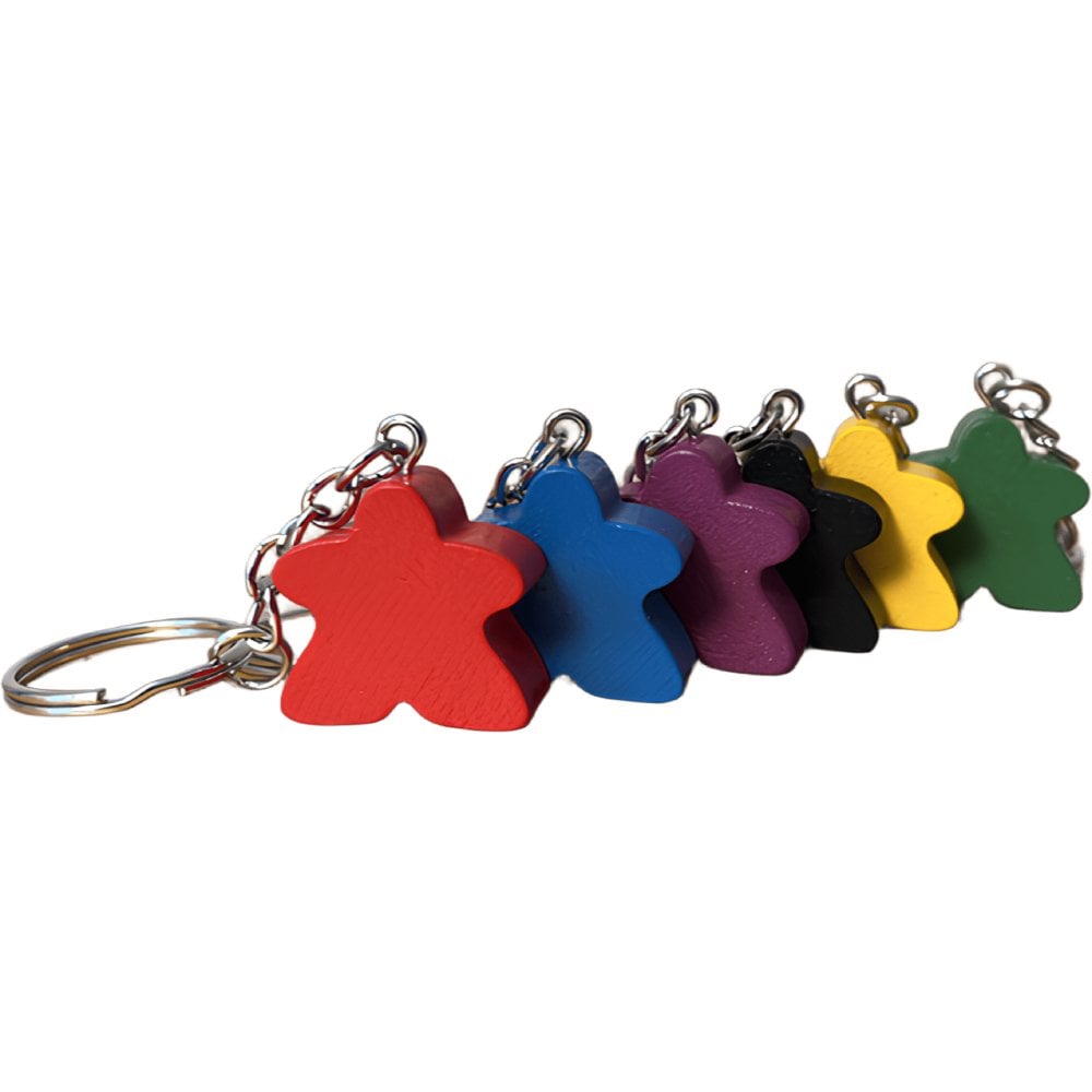 PORTE CLES MEEPLE BLEU (8PCS)