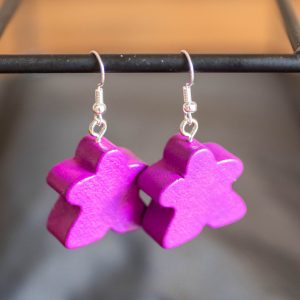 Boucles d'oreille Meeple violet (8PCS)