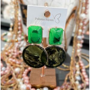 Boucles d'oreille Dé vert (8PCS)