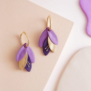 Boucles d'oreille Dé violet (8PCS)
