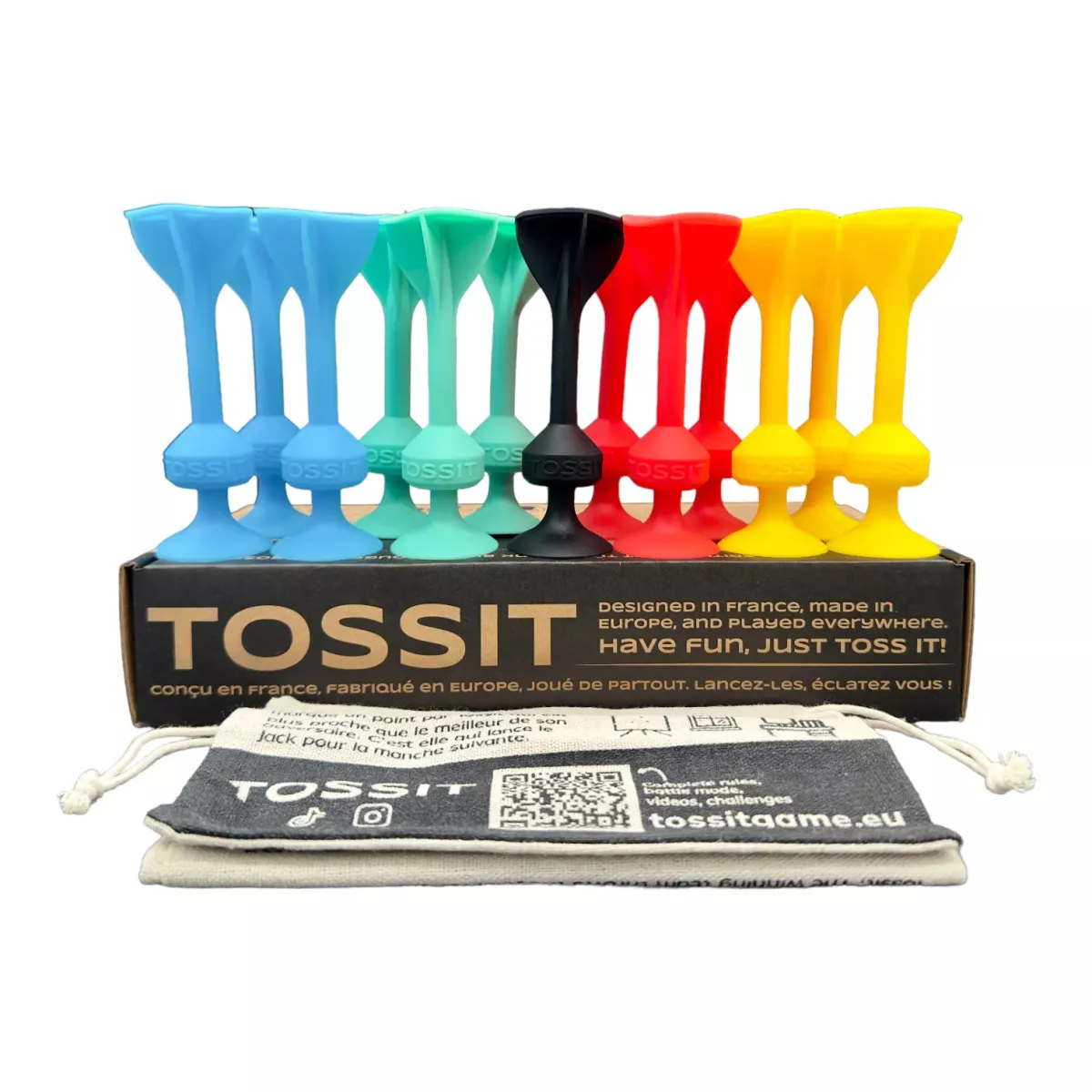 TOSSIT PACK FAMILLE : Rouge-Cyan-Bleu-Jaune