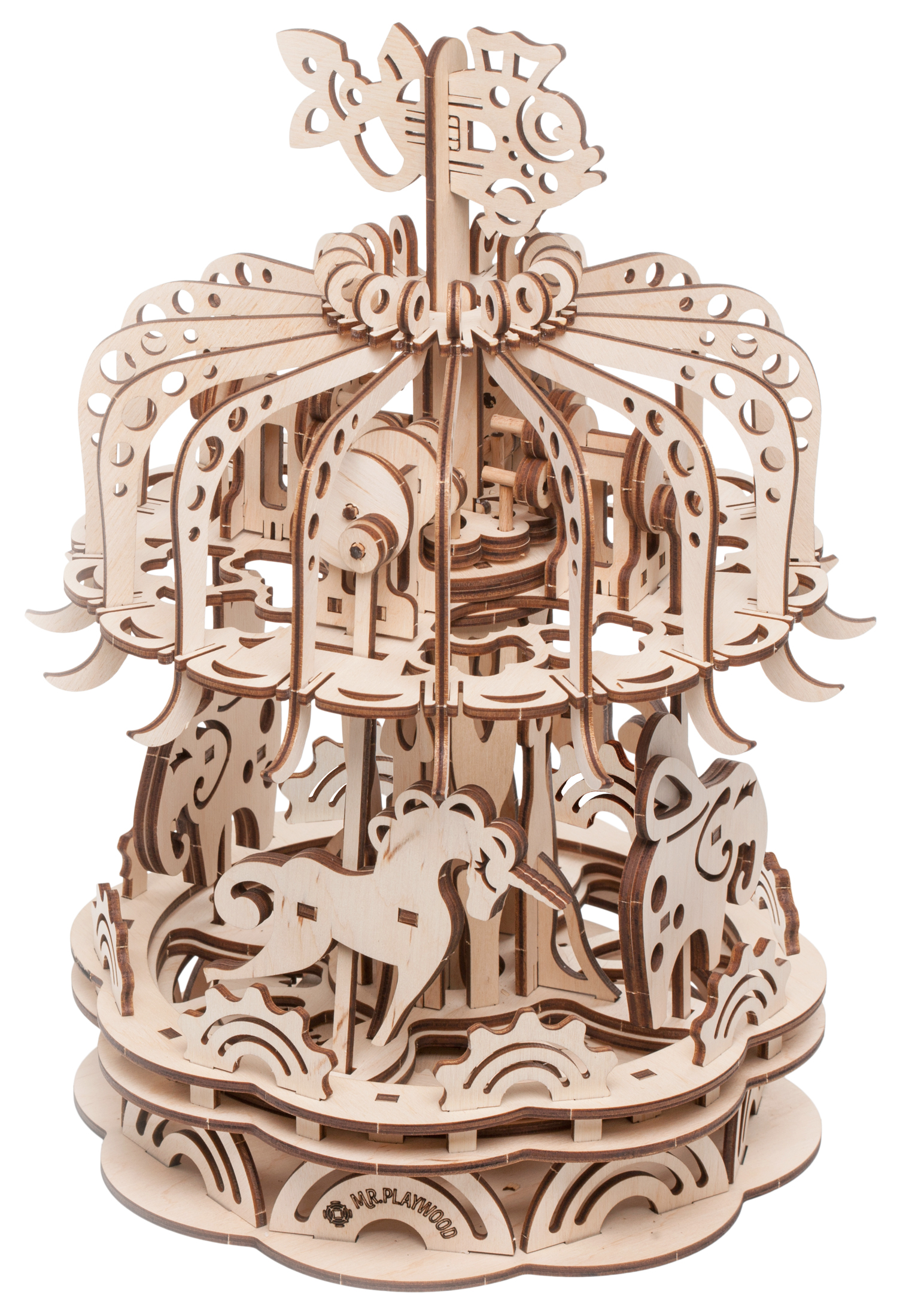 Carrousel Petit modèle maquette 3D mobile en bois