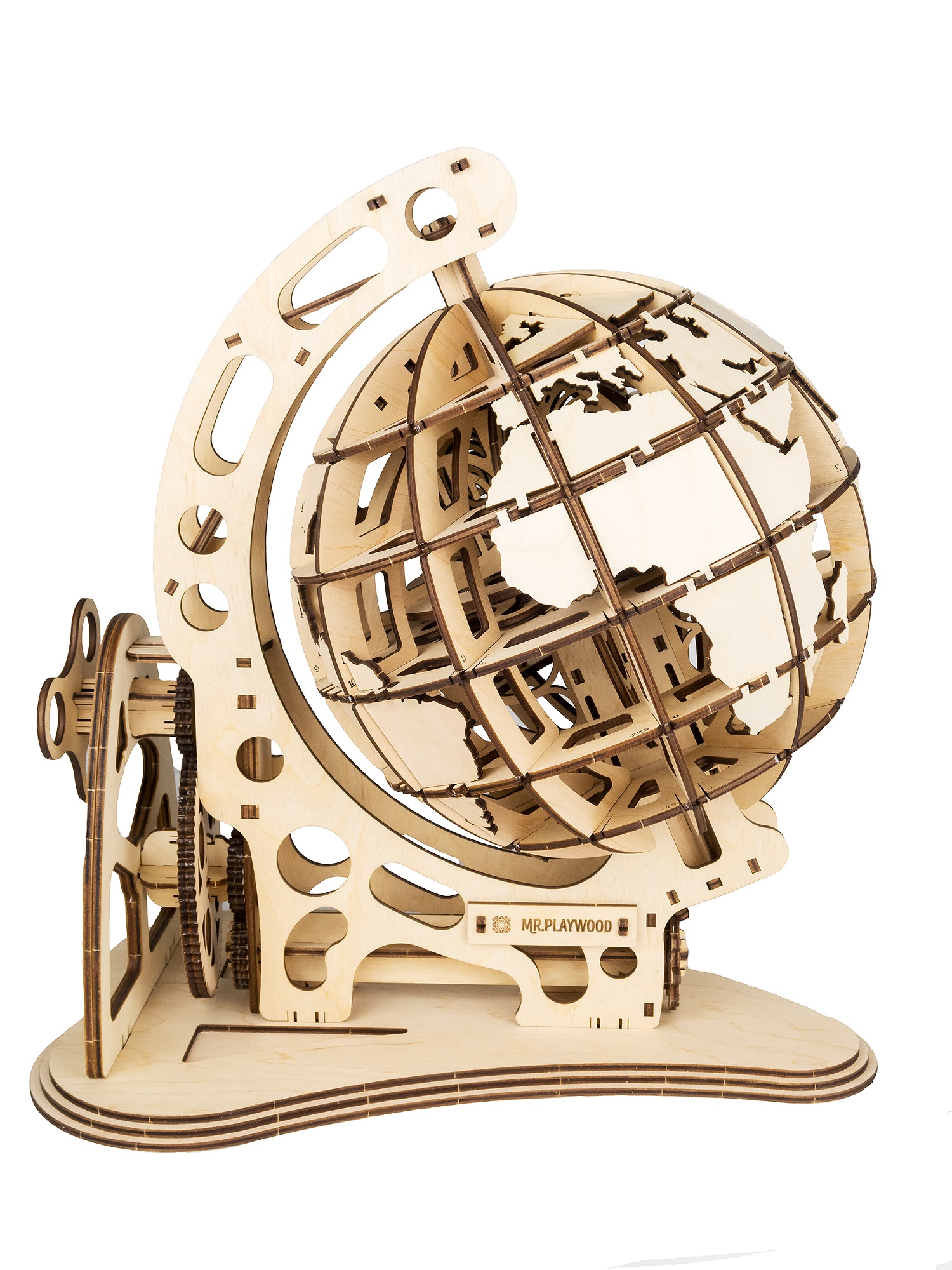 Globe maquette 3D mobile en bois