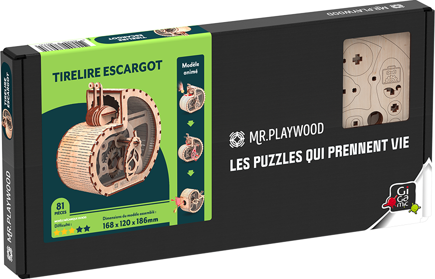 Escargot S tirelire maquette 3D mobile en bois