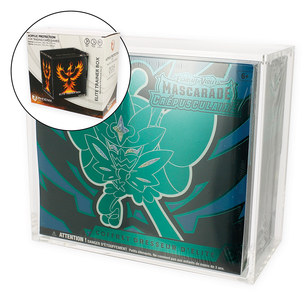 PHOENIX SHIELD - Boite-vitrine acrylique pour ETB Pokemon