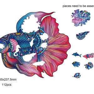 Rainbow wooden puzzle Poisson 112 pcs