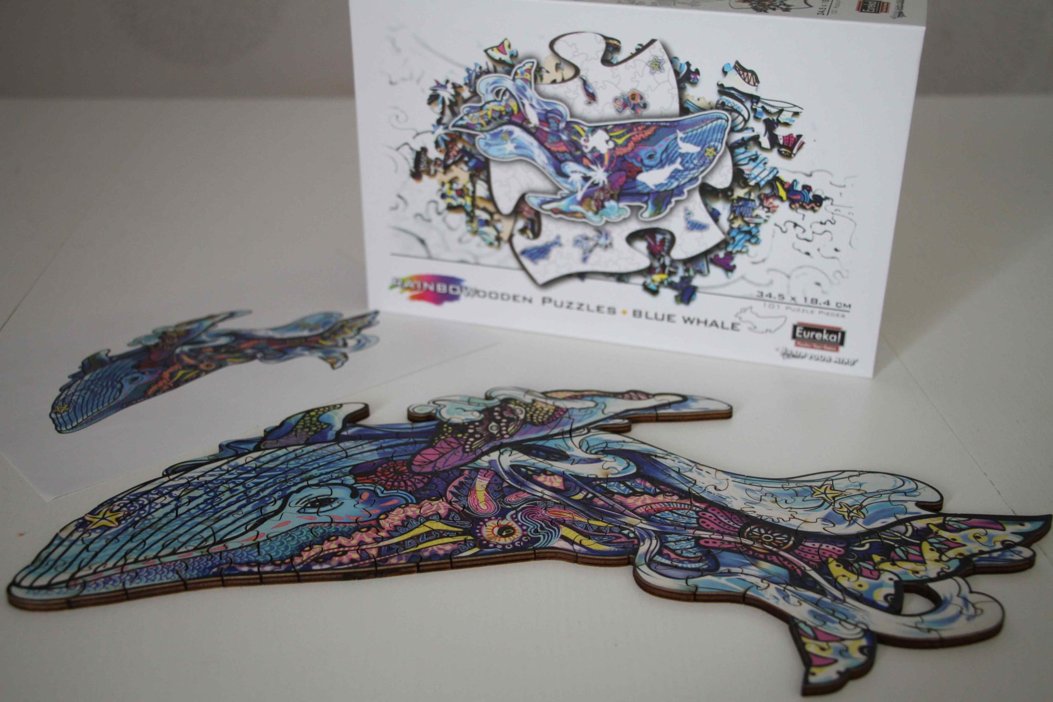 Rainbow wooden puzzle Baleine 101 pcs