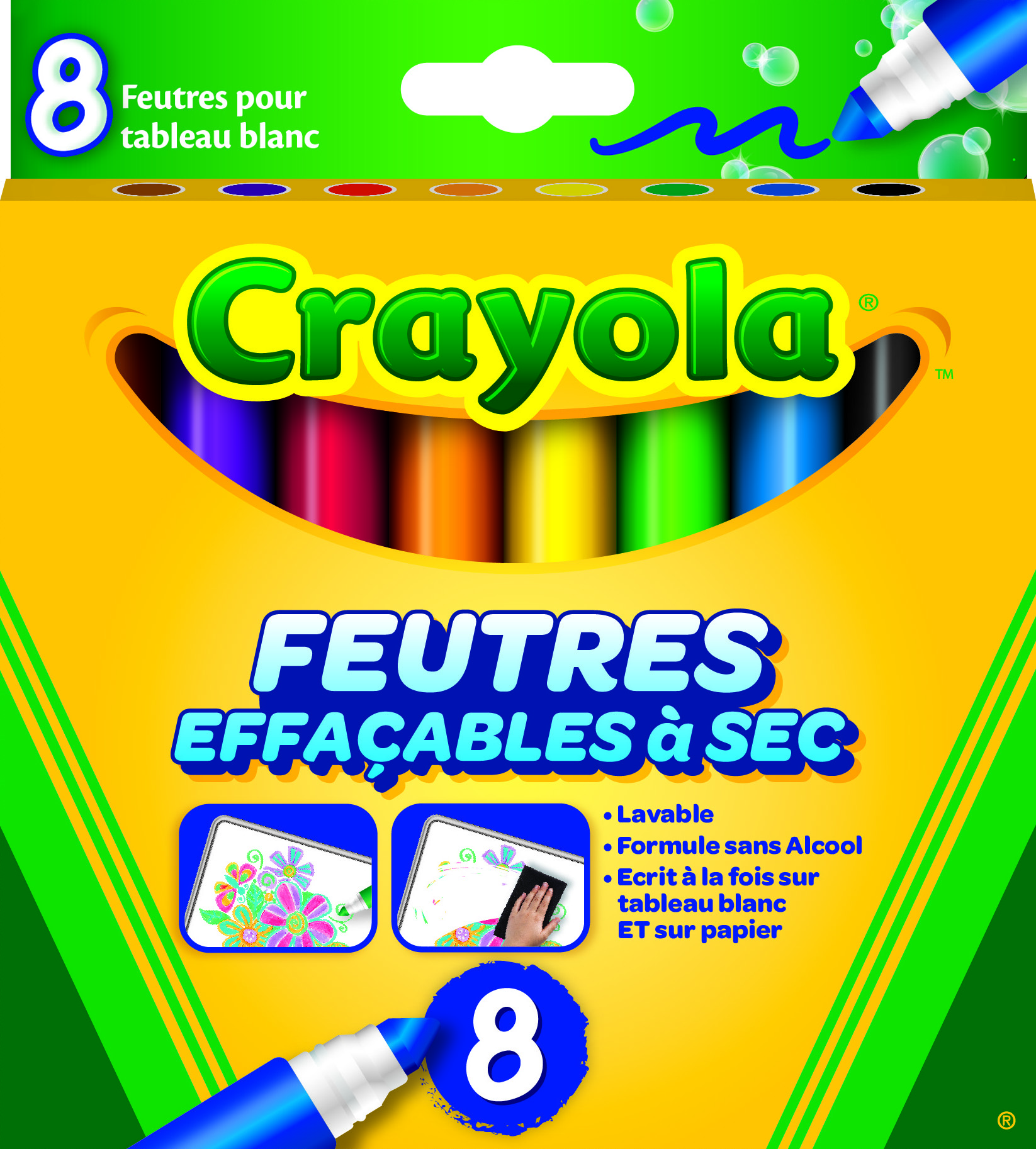 8 FEUTRES A COLORIER EFFACABLES - CRAYOLA