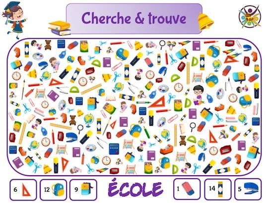 Puzzle Chercher et Trouver D'école maternelle