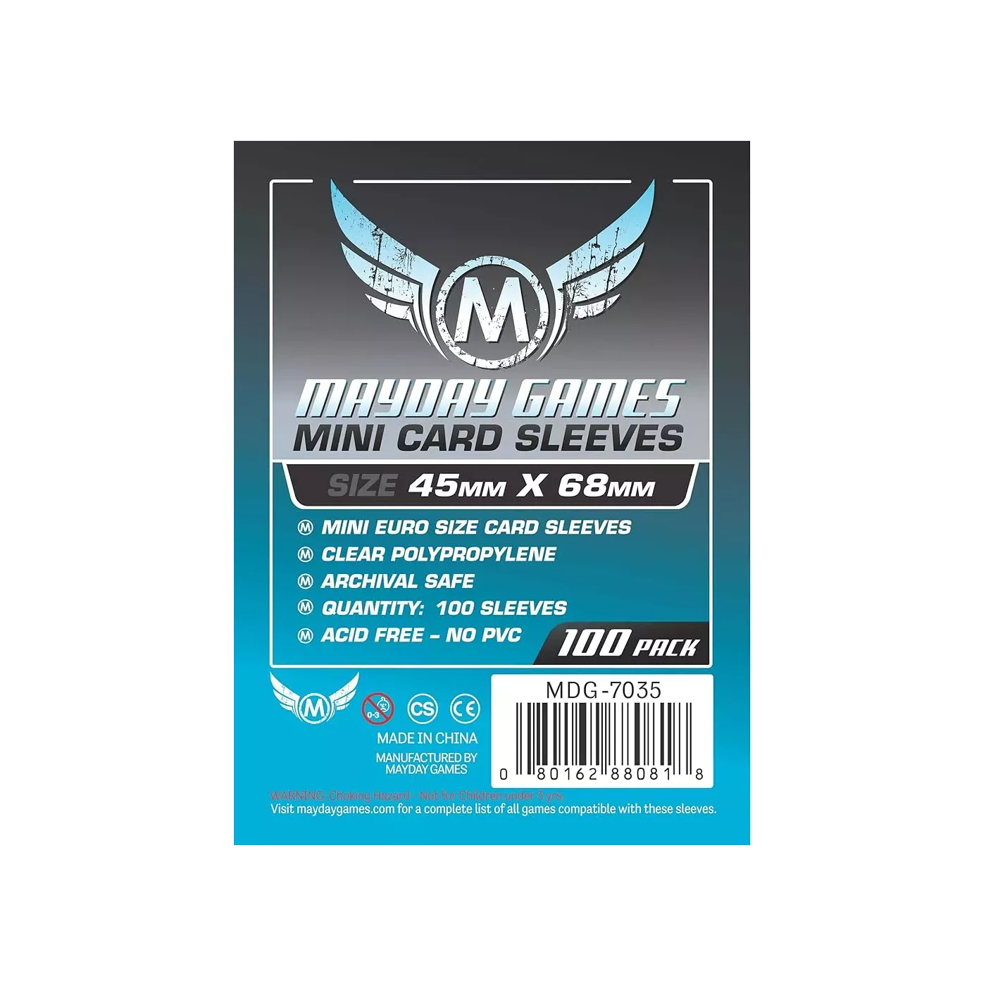 (Lot De 10) Sleeves Mayday - 45X68Mm Mini Euro Standard
