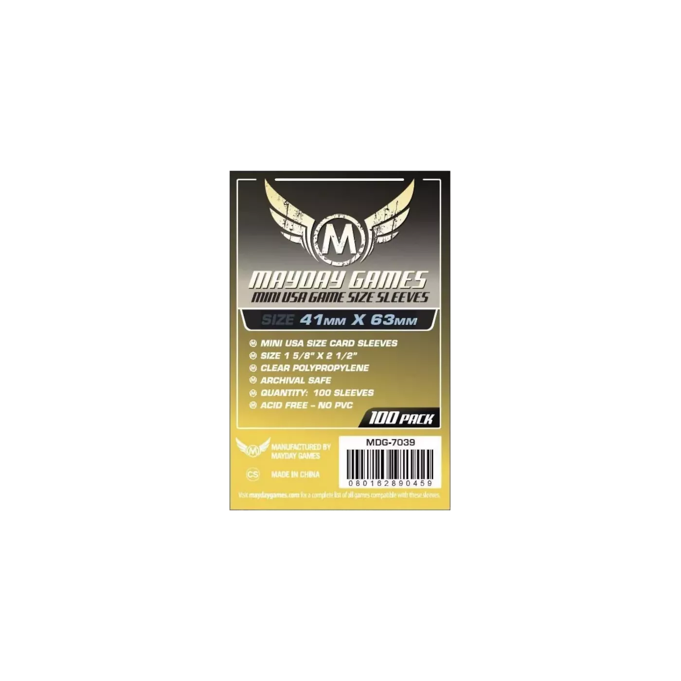 (Lot De 10) Sleeves Mayday - 41X63Mm Mini Usa Standard