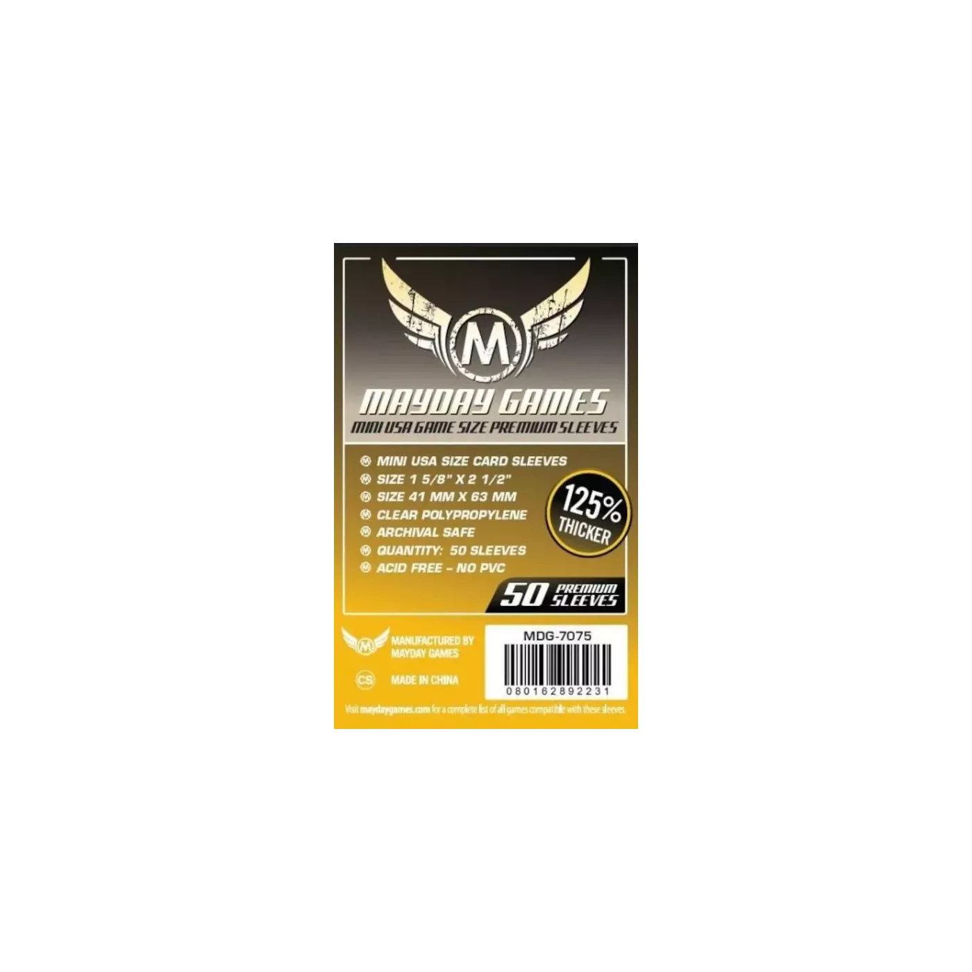 (Lot De 10) Sleeves Mayday - 41X63Mm Mini Usa Premium