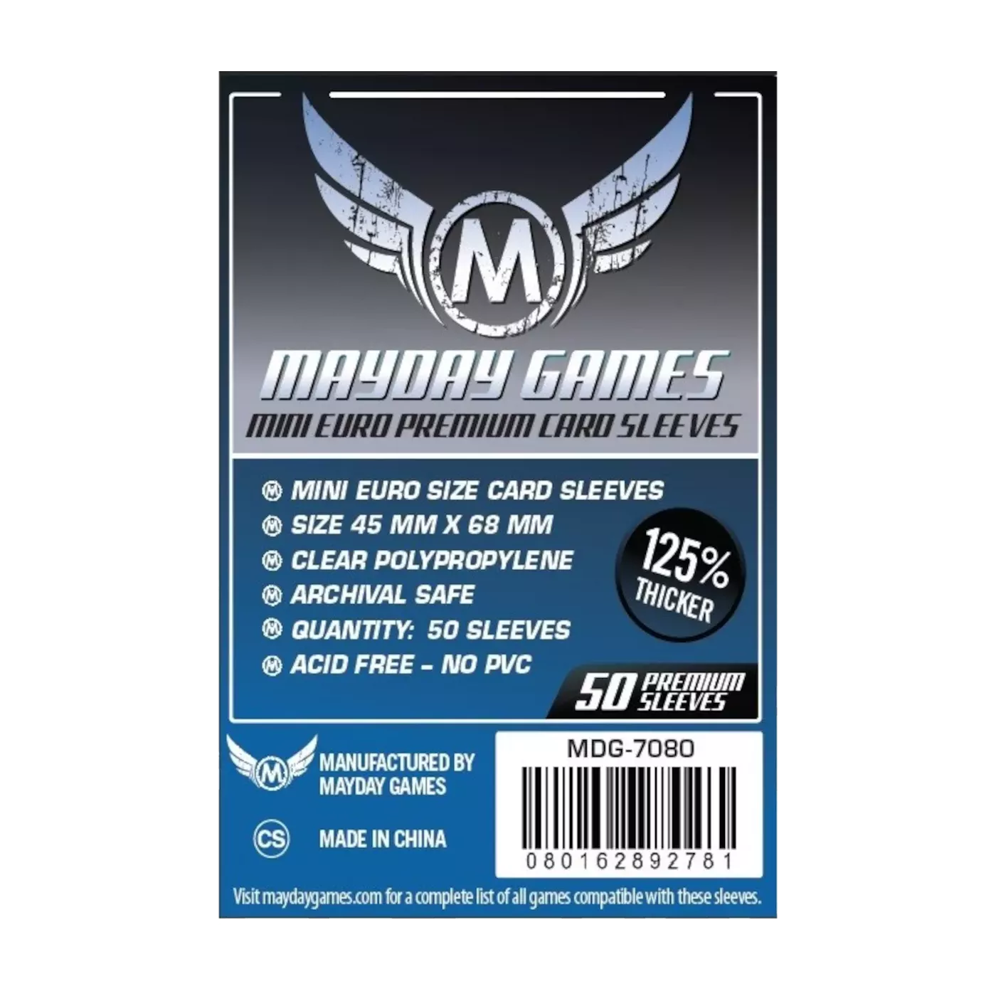 (Lot De 10) Sleeves Mayday - 45X68Mm Mini Euro Premium