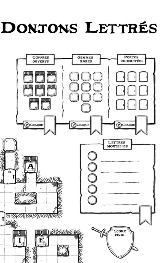 DONJONS LETTRÉS - Jeu de Lettres en Solo