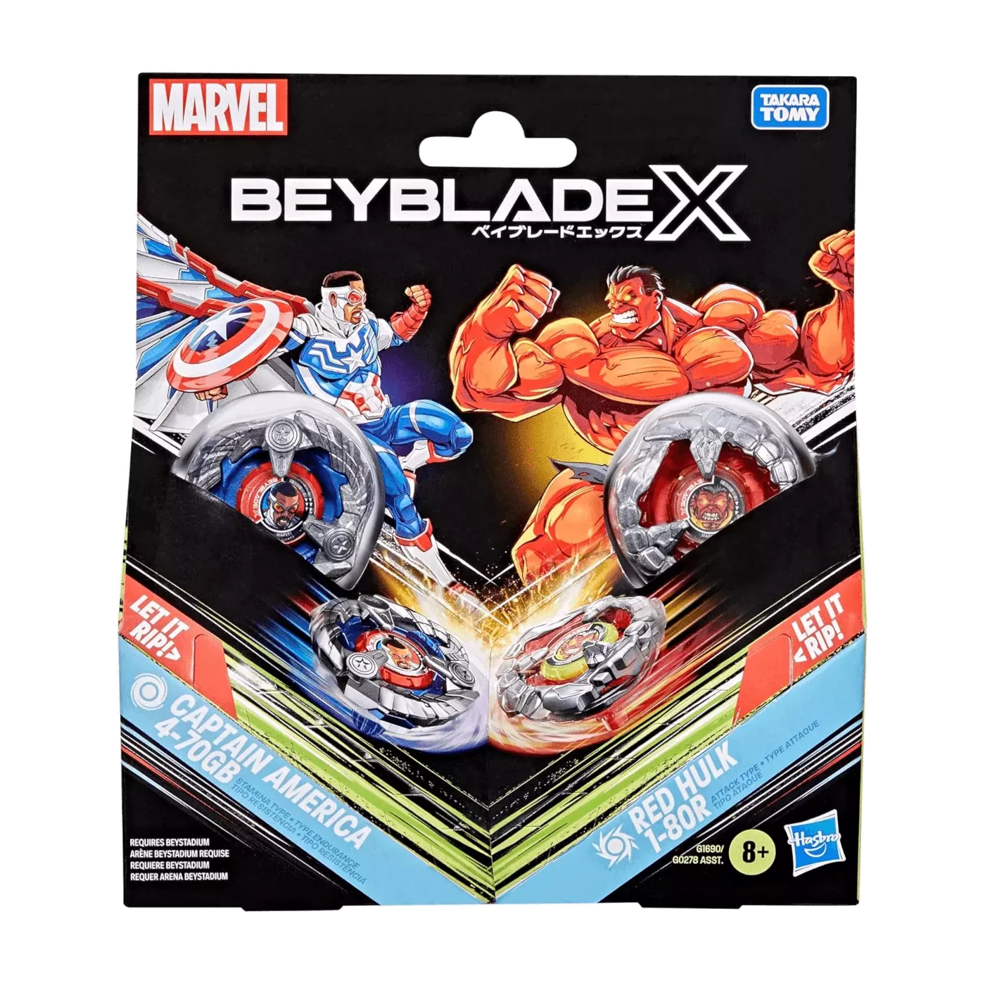 Beyblade X - Captain America Vs Red Hulk