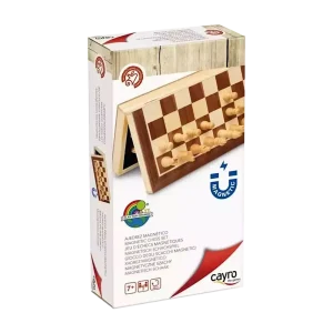 Échecs Magnétiques En Bois Marqueterie 30X30 Cm