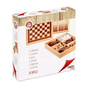 Échecs, Dames Et Backgammon En Bois 30X30 Cm