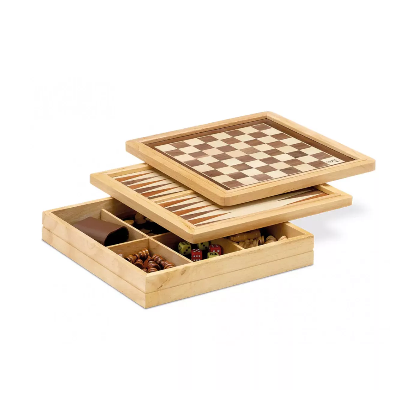 Échecs, Dames Et Backgammon En Bois 30X30 Cm – Image 2