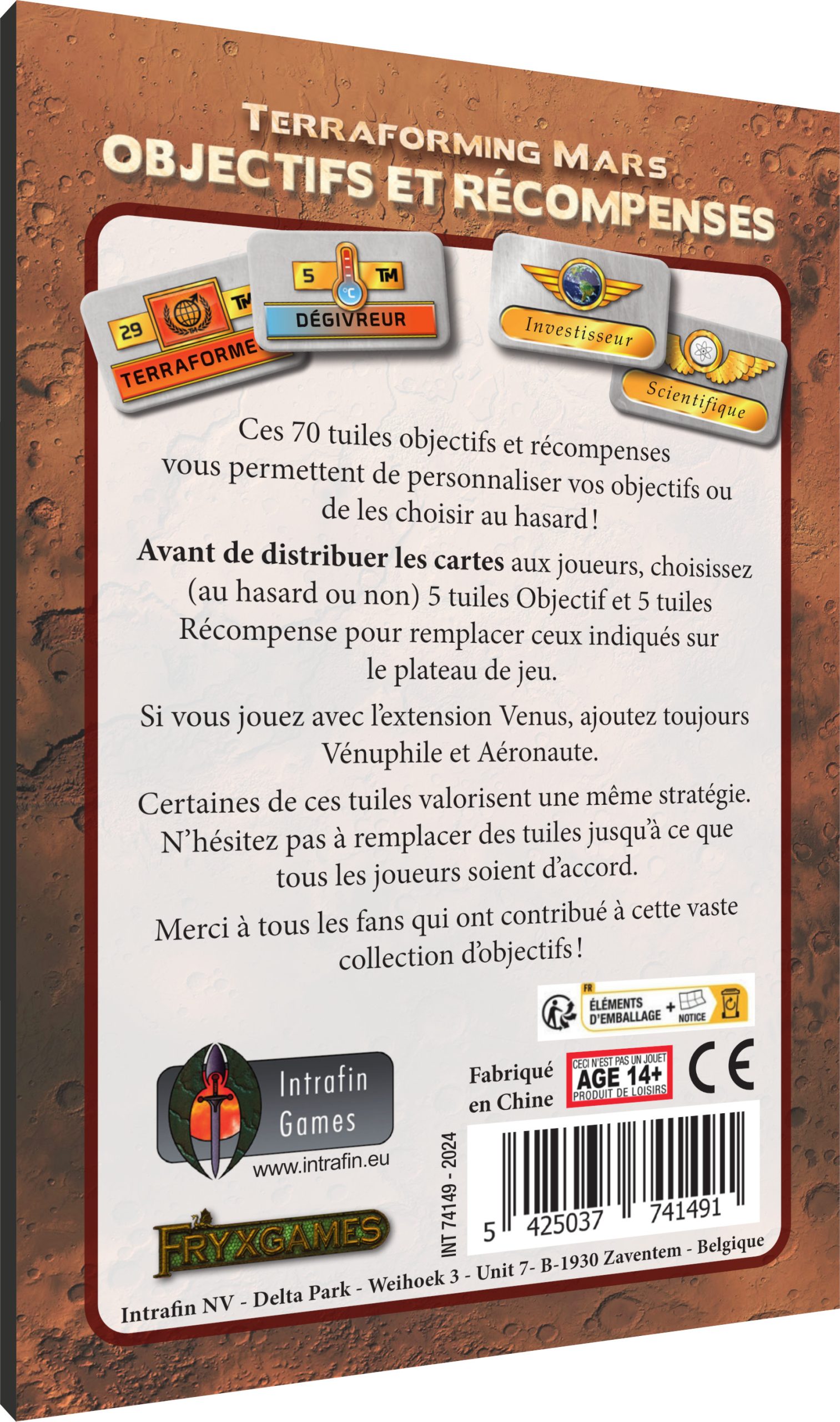 Terraforming Mars Objectifs et Récompenses VF