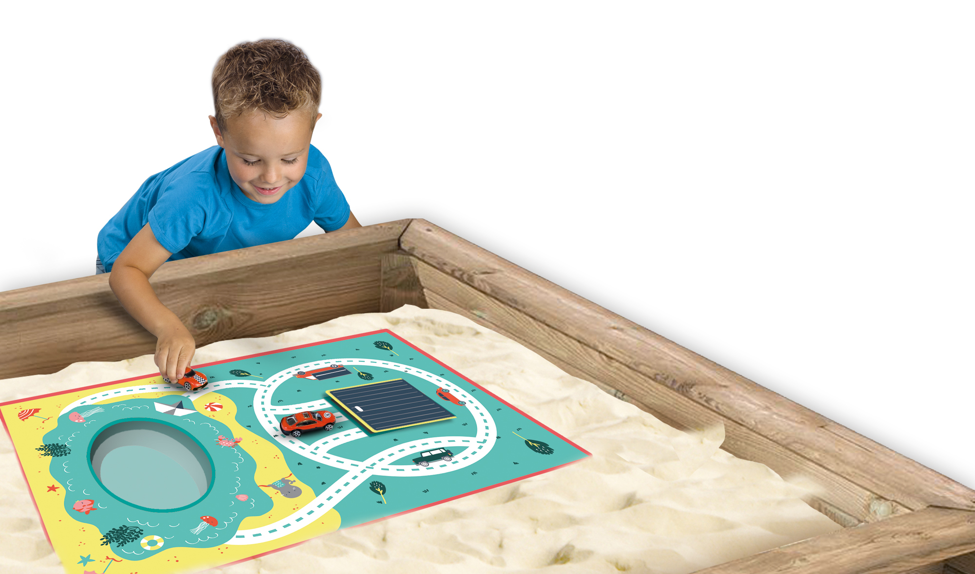 Zand speelmat - Water en wegen - Tapis de jeu sur sable - Eau et routes – Image 3