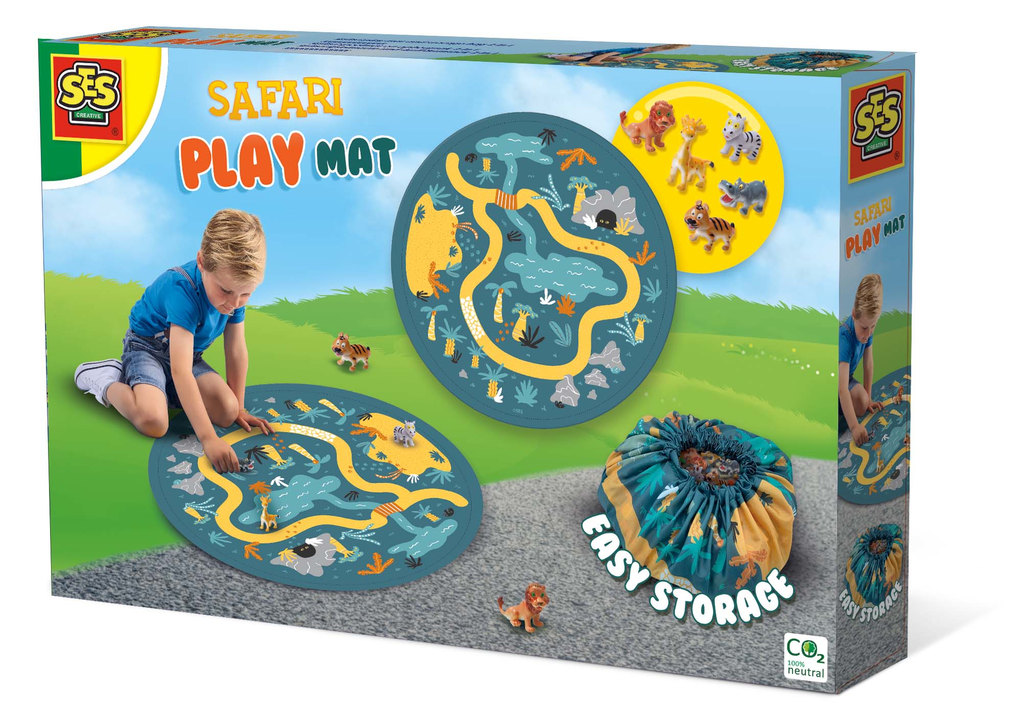 Safari Ltd Speelmat en opbergzak 2 in 1 - Tapis de jeux et sac de rangement 2 en 1