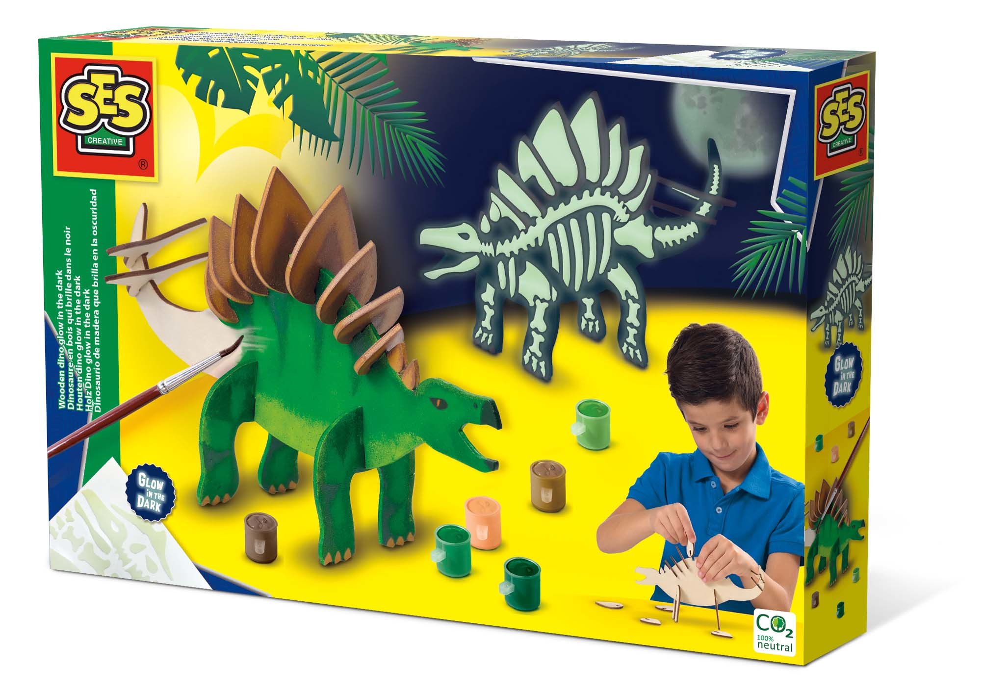 Houten dino glow in the dark